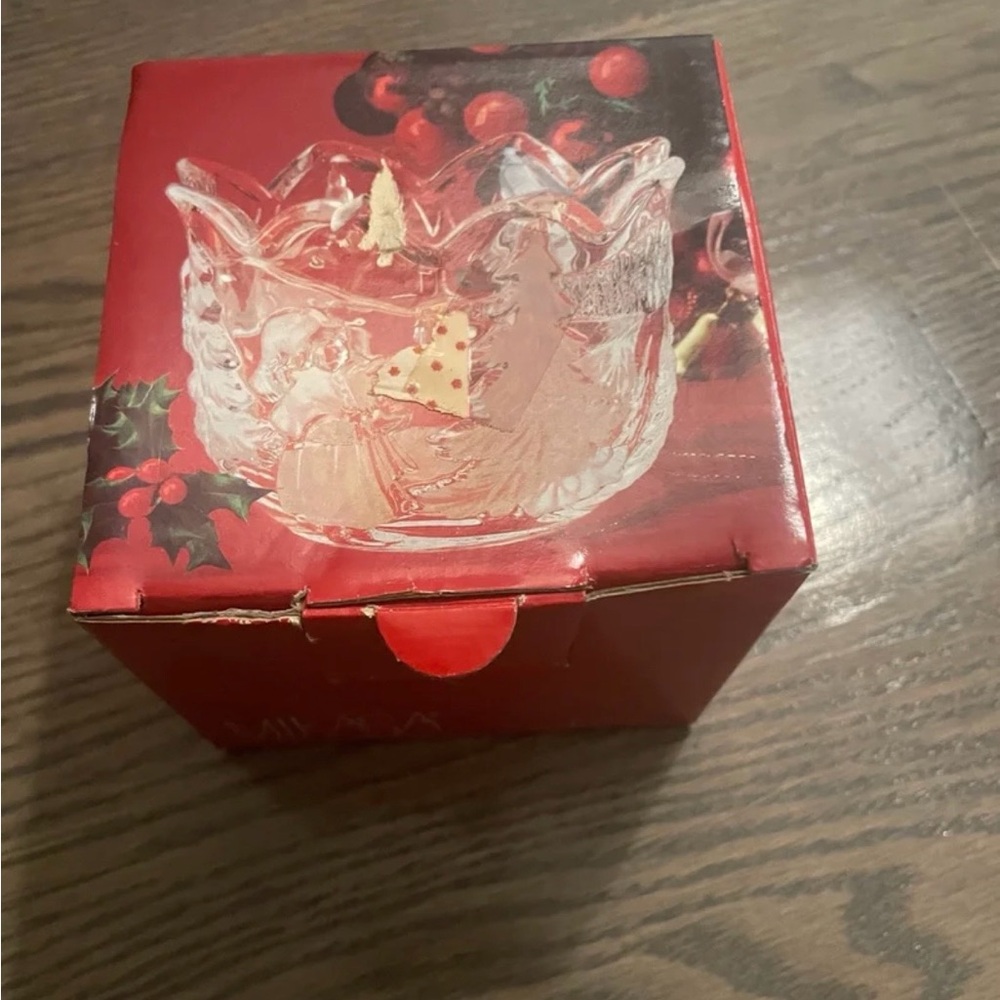 Vintage Mikasa Crystal Christmas Candle Holder New Unused Holiday Decor Germany